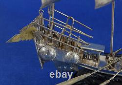 Chinese Silver Plated Sailing Ship or Junk