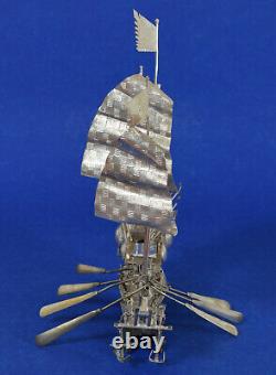 Chinese Silver Plated Sailing Ship or Junk