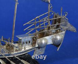 Chinese Silver Plated Sailing Ship or Junk