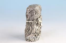 Chinese copper plate silver hand cast mermaid Beauty and the Beast lighter box