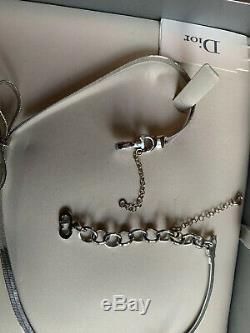 Christian Dior Silver Bow Necklace And Bracelet Used In Original Box