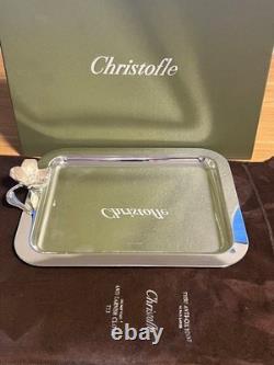 Christofle Anemone Silver-Plate Tray with Original Box 20x16 cm