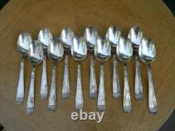 Christofle Art Deco Silver Plated Coffee Spoons Alfénide Diamond