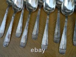 Christofle Art Deco Silver Plated Coffee Spoons Alfénide Diamond