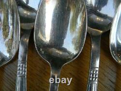 Christofle Art Deco Silver Plated Coffee Spoons Alfénide Diamond