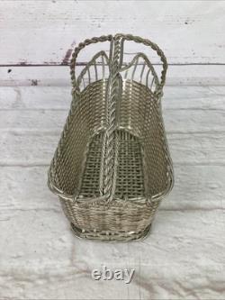 Christofle Bottle Holder Basket Silver Plated French Vintage