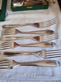 Christofle Cutlery Set Silver Plated 36 Pieces Model Marot Shell Spoon Fork