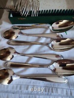 Christofle Cutlery Set Silver Plated 36 Pieces Model Marot Shell Spoon Fork