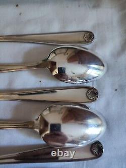 Christofle Cutlery Set Silver Plated 36 Pieces Model Marot Shell Spoon Fork