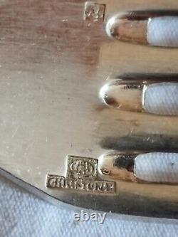 Christofle Cutlery Set Silver Plated 36 Pieces Model Marot Shell Spoon Fork