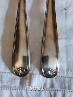 Christofle Cutlery Set Silver Plated 36 Pieces Model Marot Shell Spoon Fork