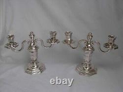 Christofle For Gallia, Pair Of French Art Deco Silverplated Candle Holders