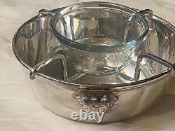 Christofle France Deco Silver Plate Caviar Server Set