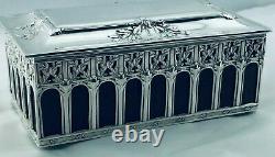 Christofle Gallia Boite metal argenté & bois Antique wood & silver plated XIX