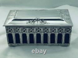 Christofle Gallia Boite metal argenté & bois Antique wood & silver plated XIX