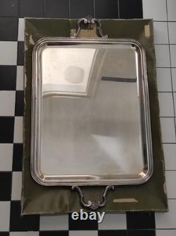 Christofle Large Vintage Silver-Plated Serving Tray with Shell Handles, 20th C
