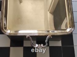 Christofle Large Vintage Silver-Plated Serving Tray with Shell Handles, 20th C