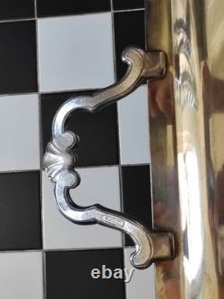 Christofle Large Vintage Silver-Plated Serving Tray with Shell Handles, 20th C Christofle Large Vintage Silver-Plated Serving Tray with Shell Handles, 20th C