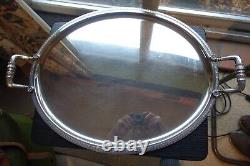 Christofle Malmaison Silver Plated Oval Serving Tray With Handles 53 x 42 cm