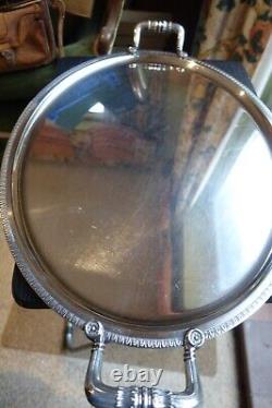 Christofle Malmaison Silver Plated Oval Serving Tray With Handles 53 x 42 cm