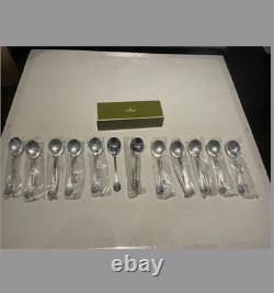 Christofle Marly Bouillon Soup Spoons Set of 12 Silverplate Original Box