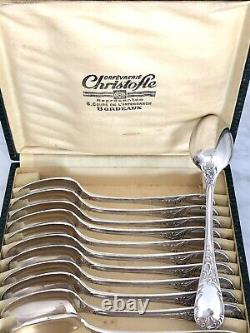Christofle Marly Silver Plated Coffee/tea Set Of 12 Spoons In Original Box