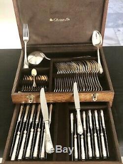 Christofle Marly Silver Plated Set 62 Pcs For 12 People In Original Box