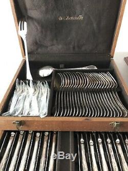 Christofle Marly Silverplated Set 62 Pcs / 12 People In Original Box Excellent