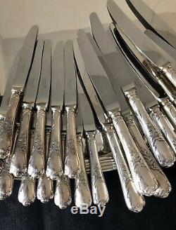 Christofle Marly Silverplated Set 62 Pcs / 12 People In Original Box Excellent