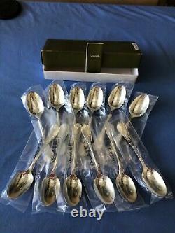 Christofle Paris Set of 12 Marly Silverplated Soup Place Spoons New Original Box