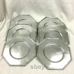 Christofle Pewter Charger Under Plates Set of 6 Trays Platters Mid Century RARE