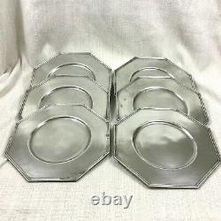 Christofle Pewter Charger Under Plates Set of 6 Trays Platters Mid Century RARE