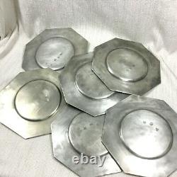 Christofle Pewter Charger Under Plates Set of 6 Trays Platters Mid Century RARE