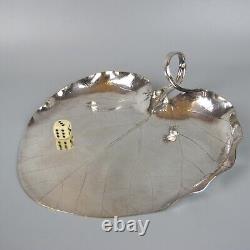 Christofle Plate Platter. Silver plated leaf Empreinte Naturelle Antique c1880