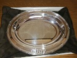 Christofle Rubans Oval Silver Plated Serving Dish In Original Box