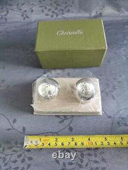 Christofle Salt And Pepper Shakers In Silver Plated Metal New In Its Box