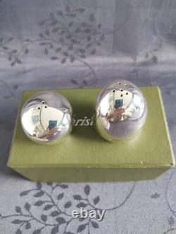 Christofle Salt And Pepper Shakers In Silver Plated Metal New In Its Box