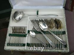 Christofle Silver Cutlery Set Marot Berain 37 Pieces Silver Plated Christofle Silver Cutlery Set Marot Berain 37 Pieces Silver Plated
