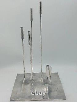 Christofle Silver Plated Candleholder Sol Lunaire Tapio Wirkkala 1959 Rare