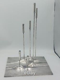 Christofle Silver Plated Candleholder Sol Lunaire Tapio Wirkkala 1959 Rare