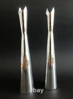 Christofle Silver Plated Cardinale Vases 21cms tall, one pair (2 vases)