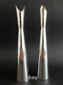 Christofle Silver Plated Cardinale Vases 21cms tall, one pair (2 vases)