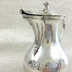 Christofle Silver Plated Jug Pitcher Lidded Pot Original French Antique