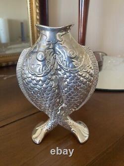 Christofle Silver Plated Two Fish Two Fish Vase Boxed Perfect Condition