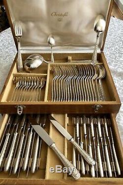 Christofle Villeroy Silver Plated Set 61 Pcs For 12 People In Original Box