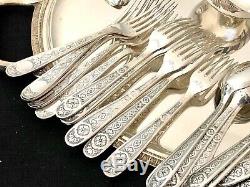 Christofle Villeroy Silver Plated Set 61 Pcs For 12 People In Original Box