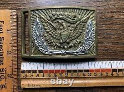 Civil War Model 1851 Eagle Sword Belt Plate NCO Officer Silver Wreath mk'd 341