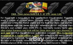 Corgi 270 James Bond Aston Martin Db5 Silver Plate all original and complete