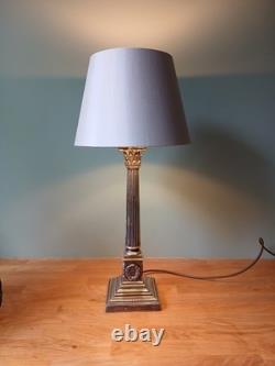 Corinthian Column Table Lamp Silver Plated, Stunning, rewired and PAT tested