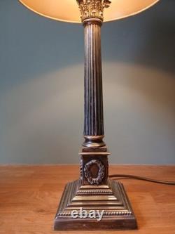 Corinthian Column Table Lamp Silver Plated, Stunning, rewired and PAT tested